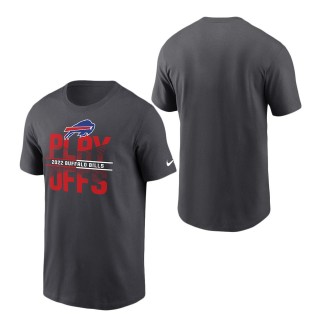Men's Buffalo Bills Nike Anthracite 2022 NFL Playoffs Iconic T-Shirt