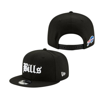 Men's Buffalo Bills Black Gothic Script 9FIFTY Adjustable Snapback Hat