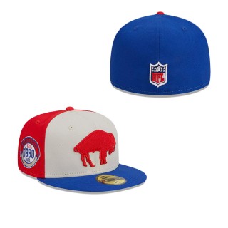 Buffalo Bills Cream Royal 2023 Sideline Historic 59FIFTY Fitted Hat