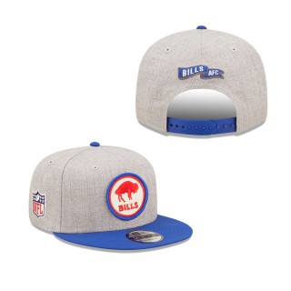 Men's Buffalo Bills Gray Royal 2022 Sideline 9FIFTY Historic Snapback Hat