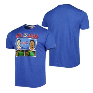 Men's Buffalo Bills Josh Allen & Stefon Diggs Homage Heathered Royal NFL Jam Tri-Blend T-Shirt
