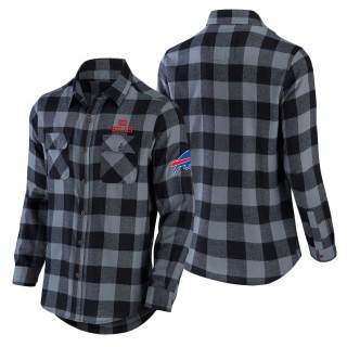 Men's Buffalo Bills NFL x Darius Rucker Collection by Fanatics Black Flannel Long Sleeve Button-Up Shirt