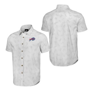 Buffalo Bills NFL x Darius Rucker Collection White Woven Short Sleeve Button Up Shirt