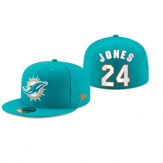 Miami Dolphins Byron Jones Aqua Omaha 59FIFTY Fitted Hat