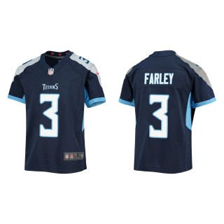 Caleb Farley Youth Tennessee Titans Navy Game Jersey