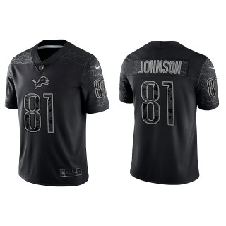 Calvin Johnson Detroit Lions Black Reflective Limited Jersey