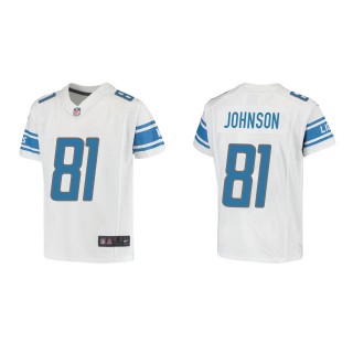 Calvin Johnson Youth Detroit Lions White Game Jersey