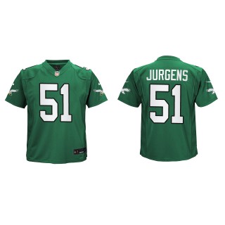 Cam Jurgens Youth Eagles Kelly Green Alternate Game Jersey