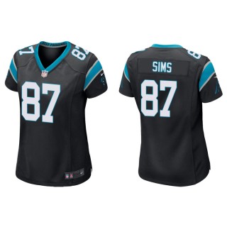 Women's Cam Sims Panthers Black Game Jersey