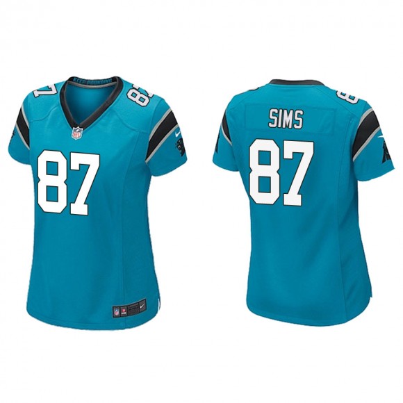 Women's Cam Sims Panthers Blue Game Jersey