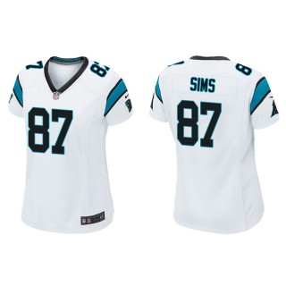Women's Cam Sims Panthers White Game Jersey