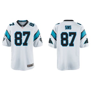 Youth Cam Sims Panthers White Game Jersey