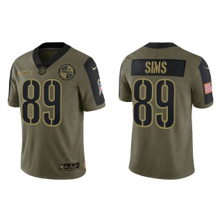 Men's Washington Commanders Cam Sims Olive Salute to Service Jersey