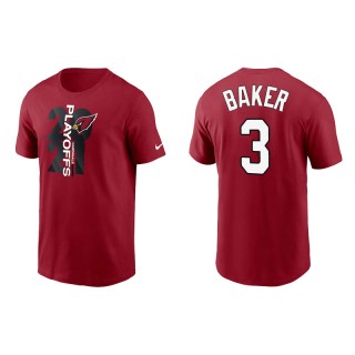 Men's Cardinals Budda Baker Cardinal 2021 NFL Playoffs T-Shirt