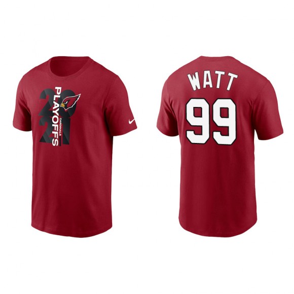Men's Cardinals J.J. Watt Cardinal 2021 NFL Playoffs T-Shirt