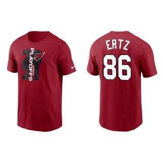 Men's Cardinals Zach Ertz Cardinal 2021 NFL Playoffs T-Shirt