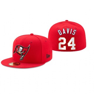 Tampa Bay Buccaneers Carlton Davis Red Omaha 59FIFTY Fitted Hat