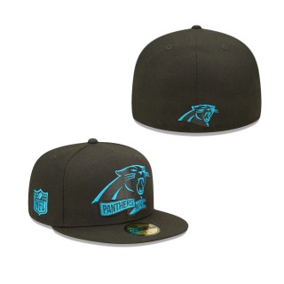 Men's Carolina Panthers Black 2022 Sideline 59FIFTY Pop Fitted Hat