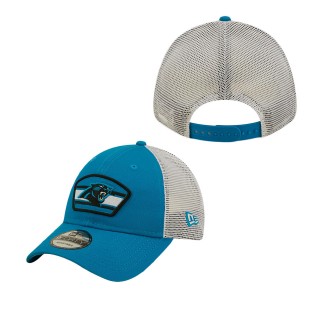 Men's Carolina Panthers Blue White Logo Patch Trucker 9FORTY Snapback Hat