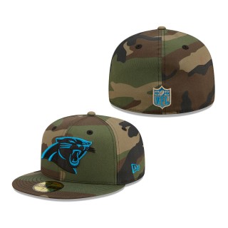 Men's Carolina Panthers New Era Camo Woodland 59FIFTY Fitted Hat