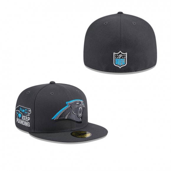 Carolina Panthers Graphite Official 2024 NFL Draft On Stage 59FIFTY Fitted Hat