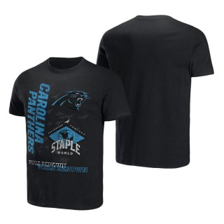 Men's Carolina Panthers NFL x Staple Black World Renowned T-Shirt