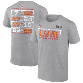 Chiefs Charcoal Super Bowl LVIII Champions Counting Points Score T-Shirt