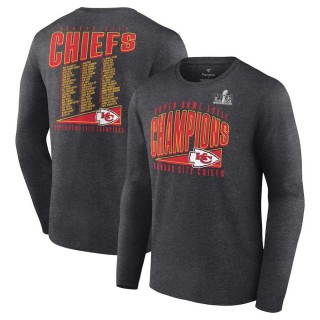 Chiefs Charcoal Super Bowl LVIII Champions Roster Best Teammates Long Sleeve T-Shirt