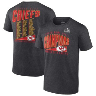 Chiefs Charcoal Super Bowl LVIII Champions Roster Best Teammates T-Shirt