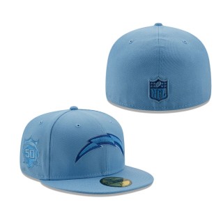 Men's Los Angeles Chargers Light Blue 50 Years The Pastels 59FIFTY Fitted Hat