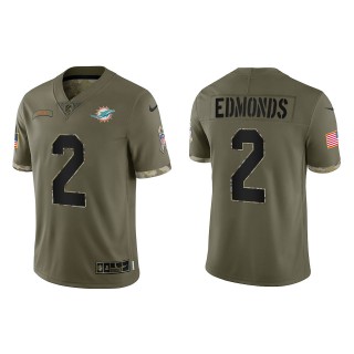 Chase Edmonds Miami Dolphins Olive 2022 Salute To Service Limited Jersey
