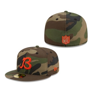 Men's Chicago Bears New Era Camo Alternate Team Woodland 59FIFTY Fitted Hat