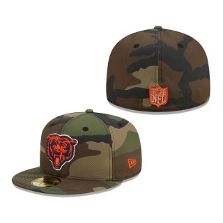 Men's Chicago Bears New Era Camo Woodland 59FIFTY Fitted Hat
