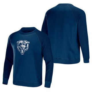 Men's Chicago Bears NFL x Darius Rucker Collection by Fanatics Navy Raglan Fleece Pullover Sweatshirt