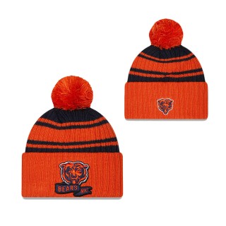 Men's Chicago Bears Navy 2022 Sideline Cuffed Pom Knit Hat