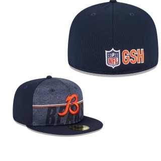 Men's Chicago Bears Navy 2023 NFL Training Camp Secondary Logo 59FIFTY Fitted Hat