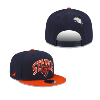 Men's Chicago Bears Navy Orange NFL x Staple Collection 9FIFTY Snapback Adjustable Hat
