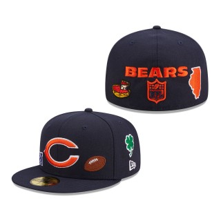 Men's Chicago Bears New Era Navy Team Local 59FIFTY Fitted Hat