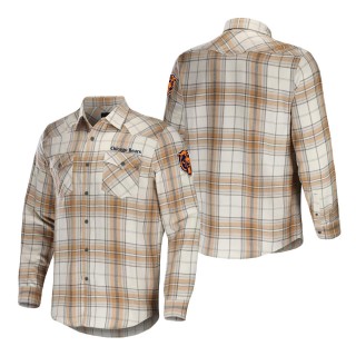 Chicago Bears NFL x Darius Rucker Collection Tan Flannel Long Sleeve Button-Up Shirt