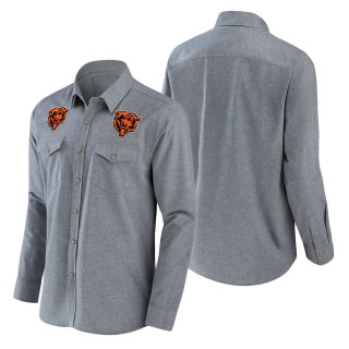 Men's Chicago Bears NFL x Darius Rucker Collection by Fanatics Gray Chambray Long Sleeve Button-Up Shirt