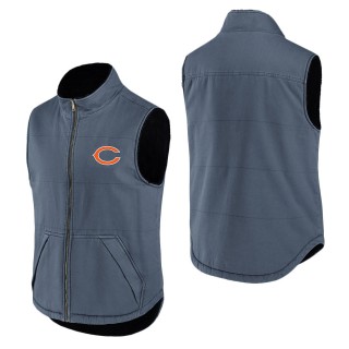 Men's Chicago Bears NFL x Darius Rucker Collection by Fanatics Navy Sherpa-Lined Full-Zip Vest