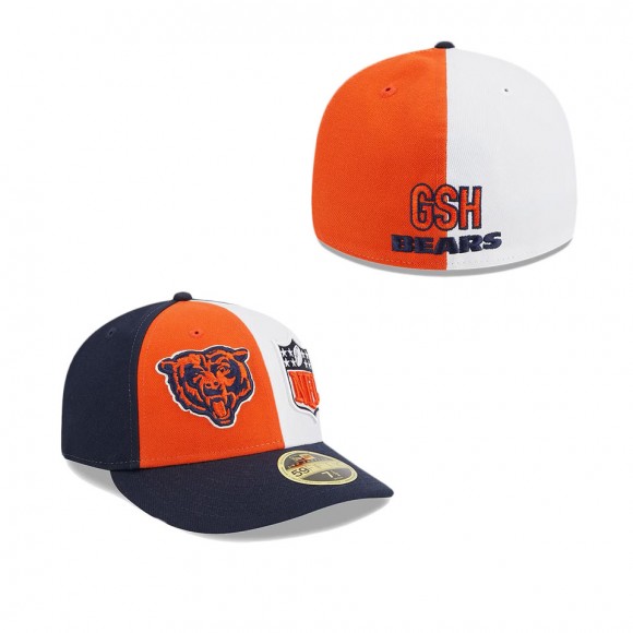 Chicago Bears Orange Navy 2023 Sideline Low Profile 59FIFTY Fitted Hat
