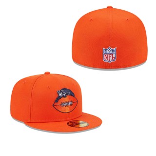 Chicago Bears Orange Throwback Main Fitted Hat