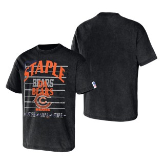 Men's Chicago Bears NFL x Staple Black Throwback Vintage Wash T-Shirt