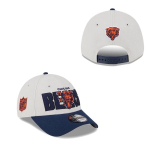Men's Chicago Bears Stone Navy 2023 NFL Draft 9FORTY Adjustable Hat