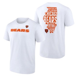 Men's Chicago Bears Fanatics Branded White Hot Shot State T-Shirt