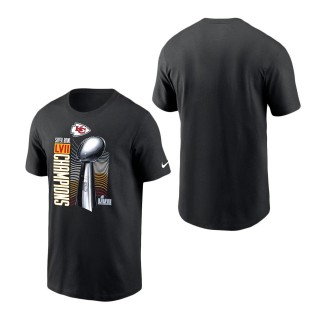Men's Kansas City Chiefs Black Super Bowl LVII Champions Lombardi Trophy T-Shirt