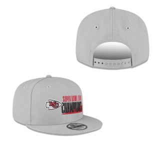 Men's Kansas City Chiefs Gray Super Bowl LVII Champions Slice 9FIFTY Snapback Hat