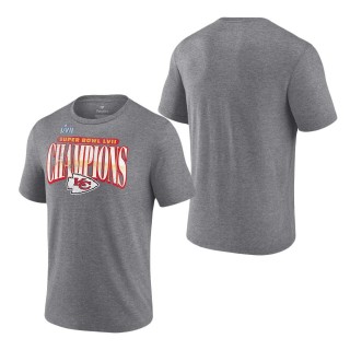 Men's Kansas City Chiefs Heather Gray Super Bowl LVII Champions Rewrite History Tri-Blend T-Shirt