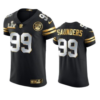 Khalen Saunders Chiefs Black Super Bowl LV Golden Elite Jersey